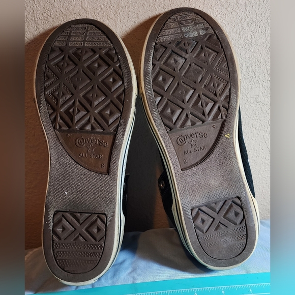 Vintage Converse All Star High Top Canvas Black Shoes Sz 6 Chuck Taylor CHARITY - Picture 7 of 9